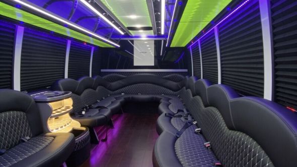 25 passenger party bus interior