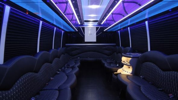 28 passenger party bus interior