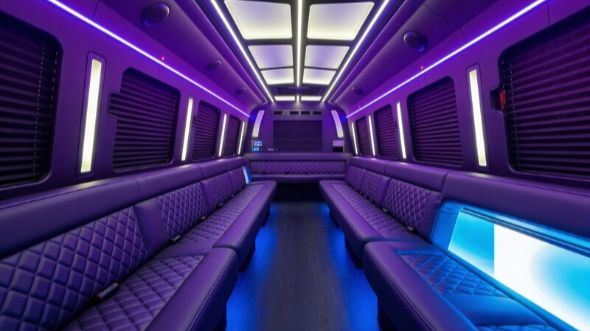 40 passenger party bus interior